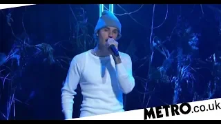 ✅  Justin Bieber overcome with emotion after Holy performance on Saturday Night Live