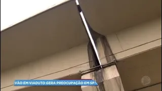 Vão em viaduto preocupa motoristas em São Paulo