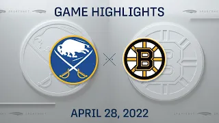 NHL Highlights | Sabres vs. Bruins - Apr. 28, 2022