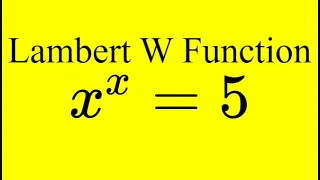 Lambert W Function - Introduction