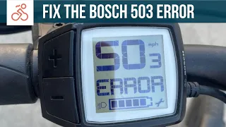 Fix the Bosch E-bike 503 Error and Speed Not Reading