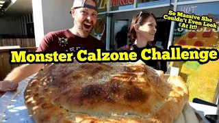 Massive Calzone Challenge | ManvFood | Molly Schuyler | Beach Eats