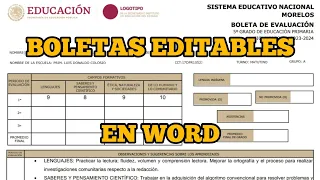 BOLETAS EDITABLES PARA LLENAR | PRIMARIA