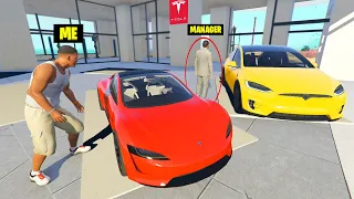 Stealing EVERY TESLA CAR From THE SHOWROOM in GTA 5!