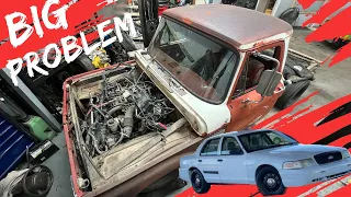 1966 Ford f100 Crown Vic frame swap | Bog problems arise how to get past it? | Episode 1
