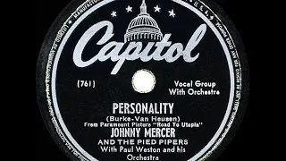 1946 HITS ARCHIVE: Personality - Johnny Mercer & Pied Pipers (a #1 record)
