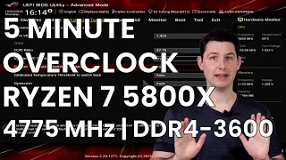 5 Minute Overclock: Ryzen 7 5800X to 4775 MHz