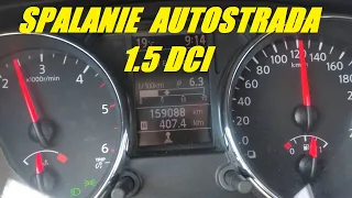 Spalanie na autostradzie 1.5 DCI Renault-Nissan-Dacia-Mercedes | Zużycie paliwa autostrada Qashqai