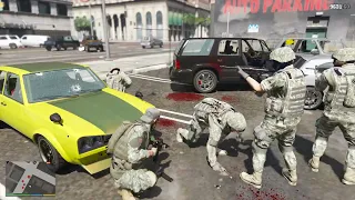 GTA 5 - US Army Battle With Madrazo Cartel + Gang Escape