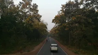 Journey to Jhargram on road through forest