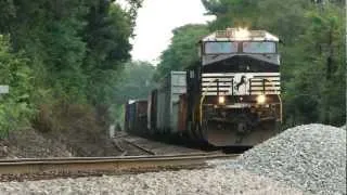 Fast Moving Loud NS Freight Train