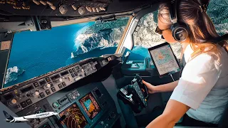BOEING 737 Stunning LANDING into LESBOS Airport GREECE RWY14 | Cockpit View | Life Of An Airline