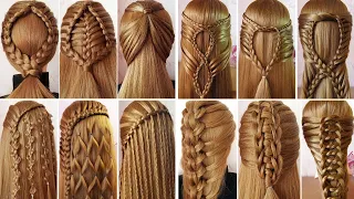 12 Easy Braid Hairstyle Tutorial 😍 Hairstyle Transformations 😍 Coiffures avec Tresses pour l'école