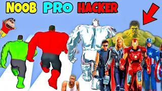 SHINCHAN and CHOP CRAFTING GOLD GODZILLA HULK KING KONG in MONSTER DRAFT | NOOB vs PRO vs HACKER