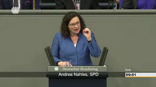 Andrea Nahles: Regierungserklärung zum Europäischen Rat [Bundestag 21.03.2019]