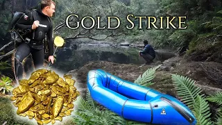 Two mates strike Gold while Pack Rafting in Tasmania!!