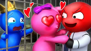 BLUE Is TRAPPED? PINK & RED Fall in Love?! RAINBOW FRIENDS Back Story | Rainbow Friends 3D Animation