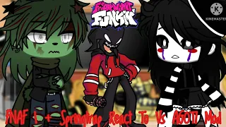 FNAF 1 + Springtrap React To Friday Night Funkin' Vs AGOTI Mod || Gacha Club