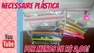 Como Fazer Necessaire de Plástico por menos de R$ 2,00 na Máquina Doméstica - Costura Iniciante