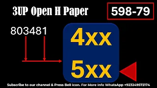 Thai Lottery 3UP Open H Paper | 2D New Game Update | Thai Lottery Sure Winner 1-6-2024