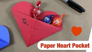 Valentines Craft  Paper Heart Pocket Craft