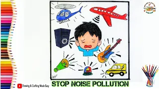 Noise pollution drawing | Stop noise pollution drawing | sound pollution drawing | noise pollution