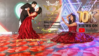 Bride Groom Sangeet Performance & Ring Ceremony | Surprise Proposal By Groom | Bride Surprise Dance