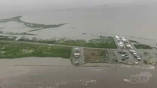 08-30-2021 Grand Isle, LA - Hurricane Ida Damage and Surge