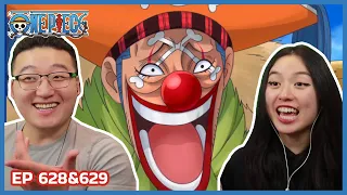 WARLORD STAR CLOWN BUGGY!! HOW?!?! LOL | One Piece Episode 628 & 629 Couples Reaction & Discussion