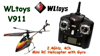 WLtoys V911 2.4GHz, 4Ch, Mini RC Helicopter with Gyro (RTF)