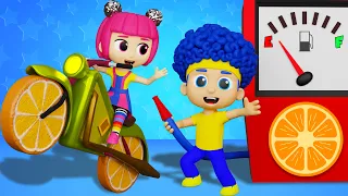 Fruity Gas Station (Banana, Carrot, Orange & Apple) | D Billions Kids Songs