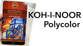 KOH-I-NOOR POLYCOLOR 12 SET | Unboxing, Swatching and Review