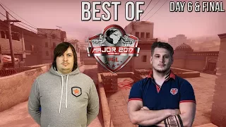 CS:GO - BEST MOMENTS OF PGL Major Krakow 2017 Final & Day 6 (Dosia 200 IQ Nade, Zeus 1 vs 2)