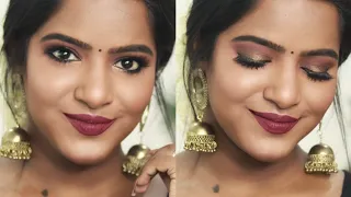 Indian Glam Makeup On Dusky Skin Tone! Antique Gold Smokey Eyes Tutorial❤️