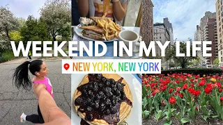 WEEKEND IN MY LIFE LIVING IN NEW YORK CITY: run a half marathon with me in Central Park, makeup tips