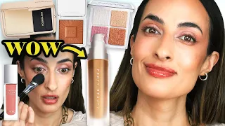 Trying Fenty Soft Lit Foundation, Hourglass Powder + more new makeup! Over 40