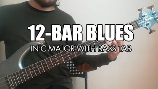 Easy 12-bar blues in C major (Bass lesson with TAB)