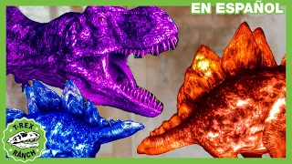 🌈DINOSAURIOS DE COLORES 🌈 EN LA TIERRA DEL ARCOIRIS | Videos de dinosaurios y juguetes para niños
