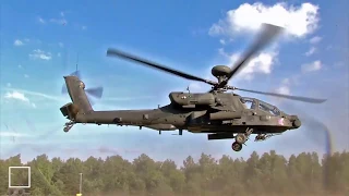 AH-64 Apache Helicopter live fire and Flight Operation