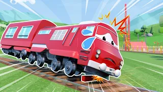 Help! TRAIN needs a new wagon | Emergency Vehicles for kids | Car Repair  | Car City | Cartoons