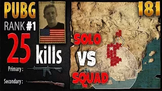 PUBG Rank 1 - Tfue 25 kills [NA] Solo vs Squad TPP - PLAYERUNKNOWN'S BATTLEGROUNDS #181