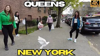 Walking Roosevelt Ave Queens NY /  Police Can't Stop Migrant Street Hustle 4K