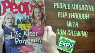 ASMR People Magazine Flip Through With Gum Chewing (Whisper)