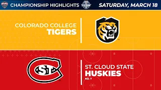 3/18/23 Colorado College vs St. Cloud State Highlights | Frozen Faceoff Championship