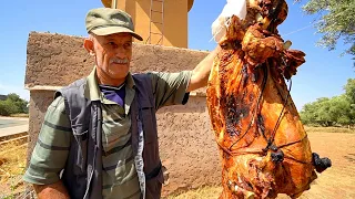 Morocco Village Food - BERBER PIT ROAST LAMB in Imlil! Eating NORTH AFRICAN Food in Morocco!!