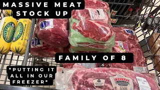 HUGE MEAT HAUL  || RESTOCKING MY FREEZER FOR MY FAMILY OF 8 || GROCERY HAUL