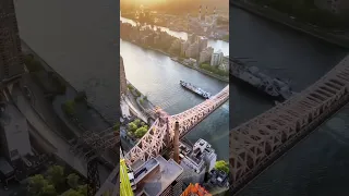 Climbing a crane with a view over a NYC bridge!