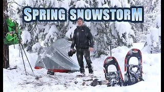 Backpacking in a SNOWSTORM with 3.5 FEET of Snow! Solo Camp in the Sierra Nevada