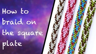 How to use the kumihimo square plate to make flat braid