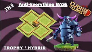BEST TH5 TROPHY/HYBRID Base 2022!! | Town Hall 5 (TH5) | ANTI-EVERYTHING Base Design | WITH LINK !!